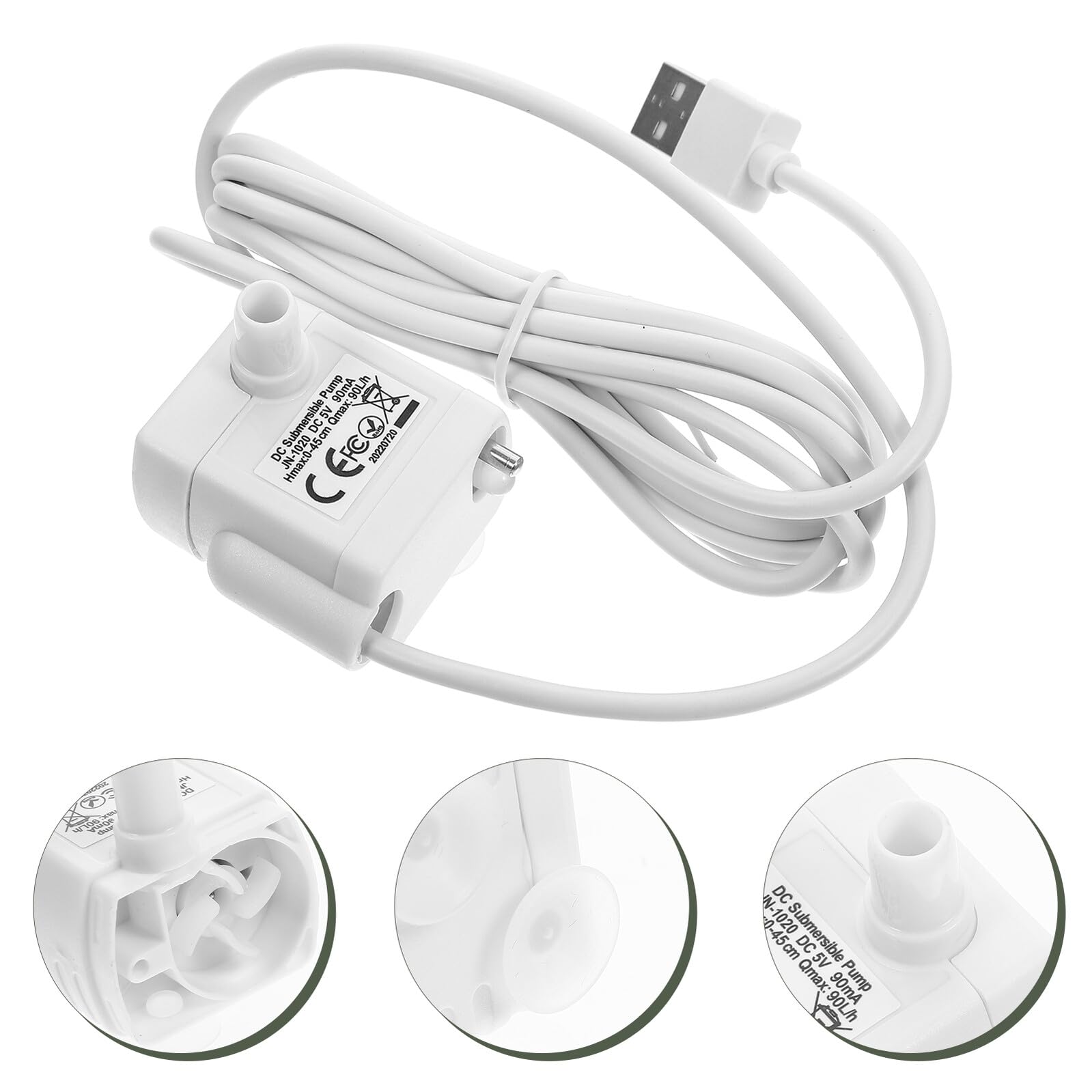 Homoyoyo Bomba Sumergible para Fuente de Agua de Mascotas con Luz Silenciosa y Antidesgaste Repuesto para Dispensador Eléctrico de Agua para Gatos Compatible para Gatos y Perros Succión