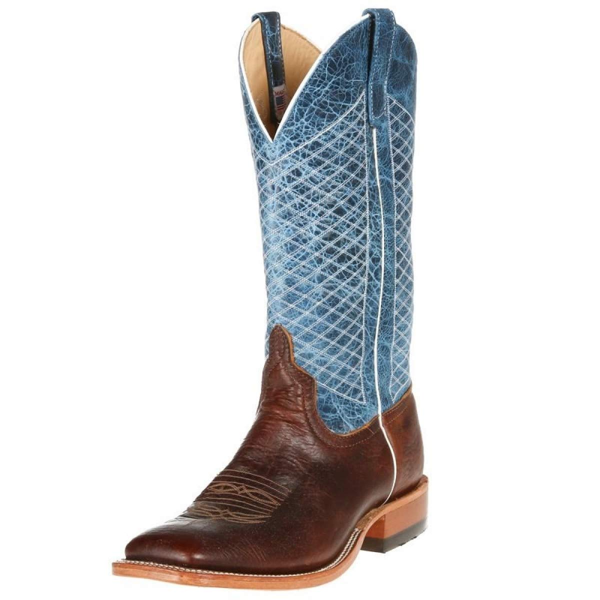 Anderson Bean S1116 Men's Square Toe Mike Tyson Bison Blue Lava Boots