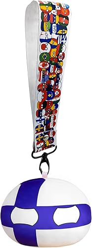 Bisavch Pelotas de peluche de Finlandia, Polandball de peluche, cojín con colgante de bandera de mini países, peluches de anime, regalos de 3.9