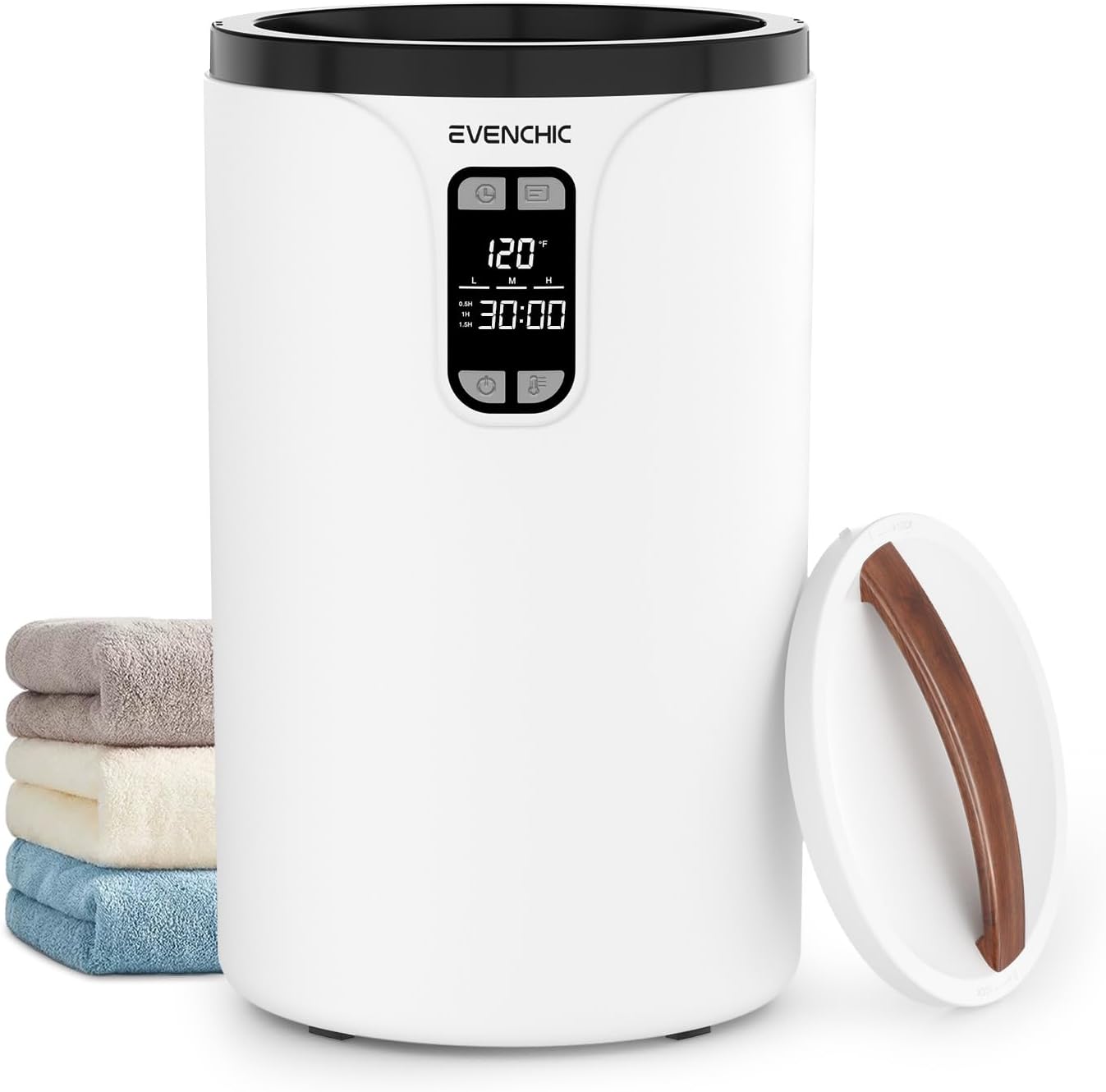 Towel Warmer, 20L Hot Towel Warmers for Bathroom with 24H Timer, Temperature Adjustable, LED Display, Auto Shut Off, Even Heated for Oversized Towels, Bathrobes, Blankets White