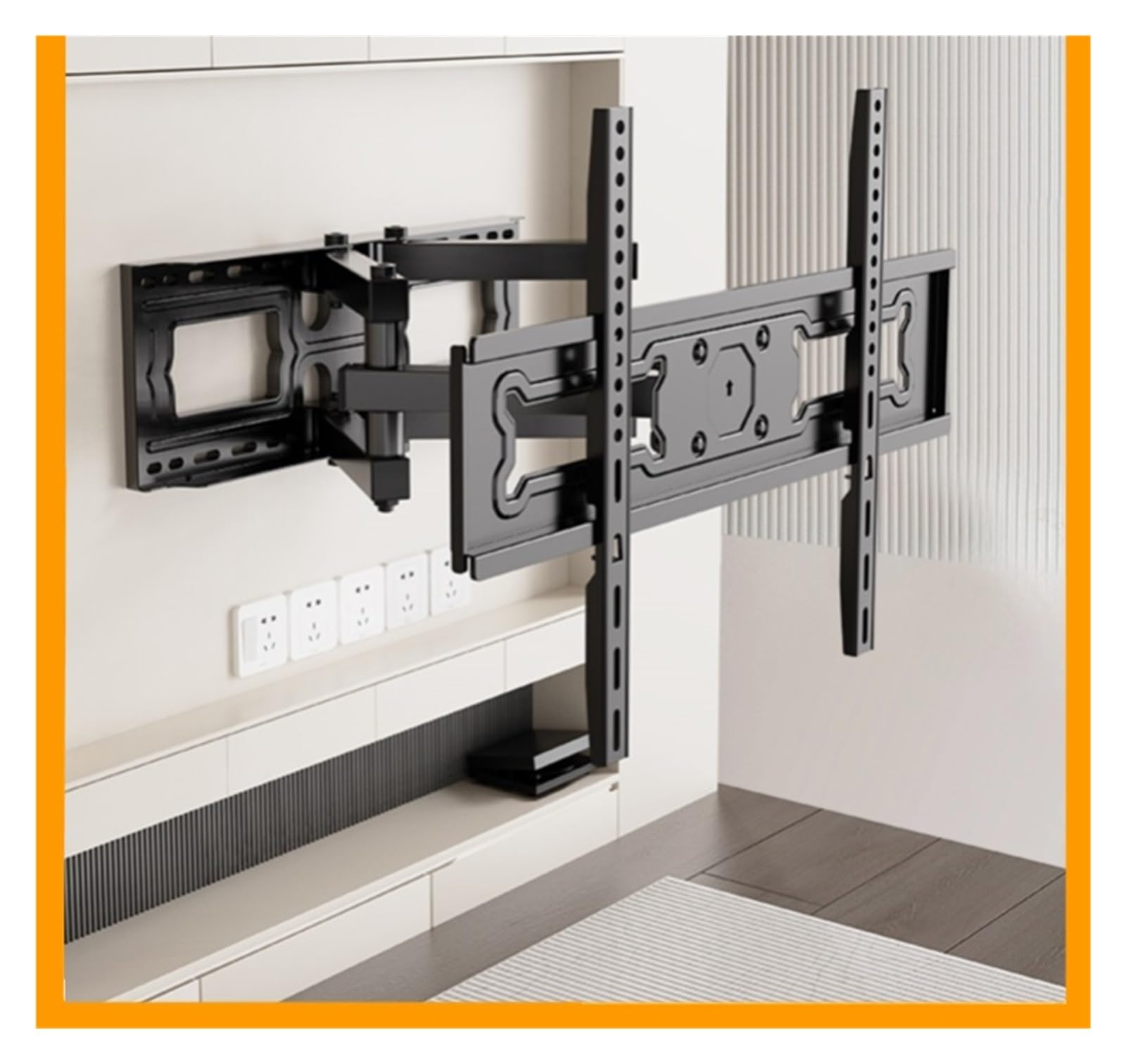 Staffa da parete for TV Full Motion da 32-70 pollici, 35 kg | Braccio estensibile girevole, VESA 600x400mm, montaggio a parete domestica