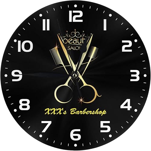Miniatura 9 de Reloj de pared personalizado para peluquería, añade tu texto, reloj de peluquería morado personalizado para salón de belleza, regalo de decoración