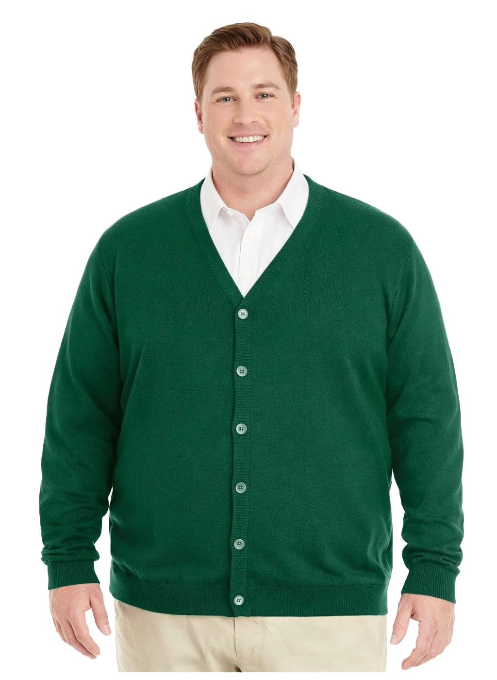 sucker Men’s Plus Size Button V-Neck Sweater | Full Sleeve Winter Cardigan | Soft Knit Regular Fit for Big & Tall Men-picture-27