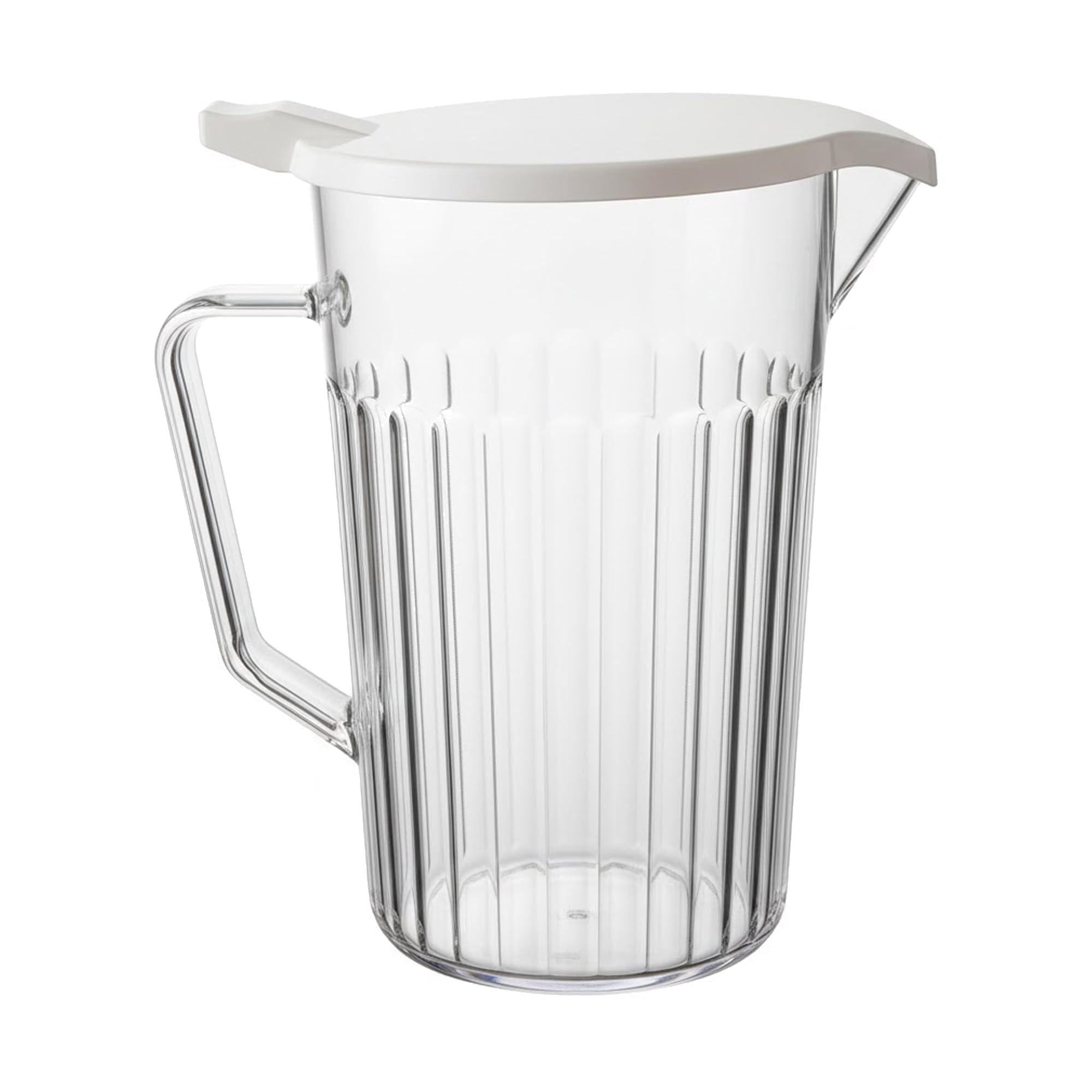 Chabrias Ltd 1400ml Polycarbonate Plastic Jug with Leakproof White Lid Virtually Unbreakable - BPA Free Large Water Jug & Drink Pitcher for Home or Bedside Use, Warm & Cold Safe - UK Made - 1400ml