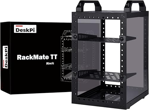 Miniatura 10 de GeeekPi DeskPi RackMate TT Mini gabinete de servidor para mini PC, red, servidores, audio y equipo de video Negro -,Black