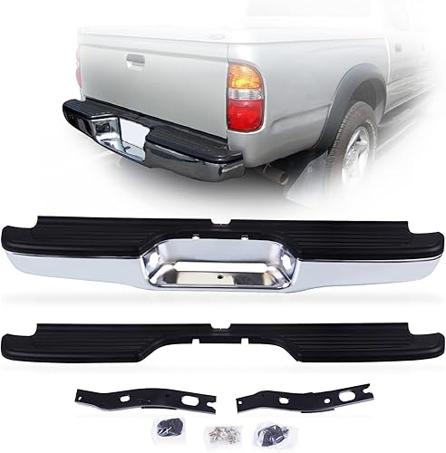 Perfit Liner Nuevas piezas de repuesto cromadas para parachoques trasero compatible con camioneta Toyota Tacoma 95-04, compatible con TO1102215