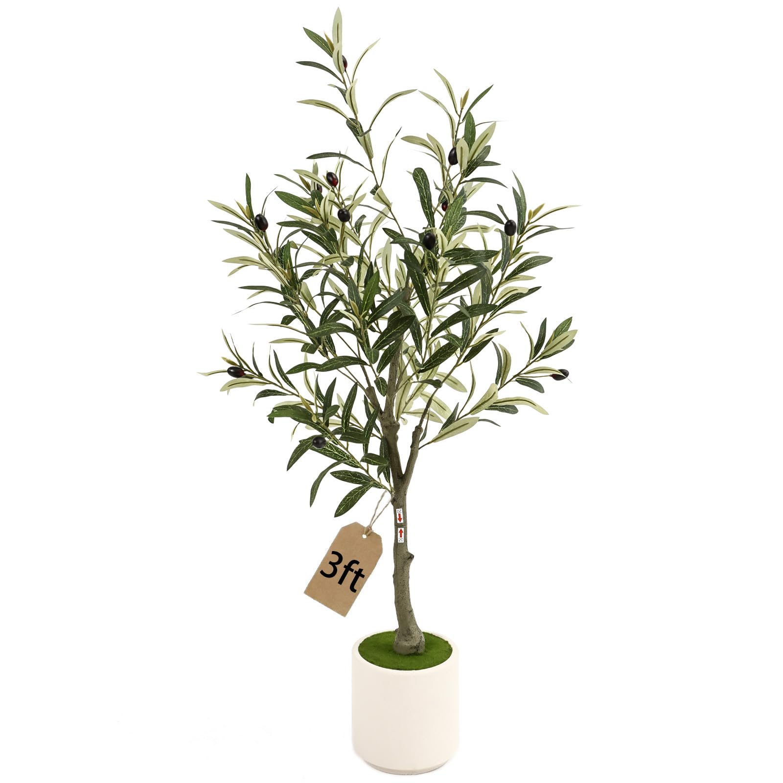 Huhemy 3FT Spherical Fake Olive Tree Artificial Indoor