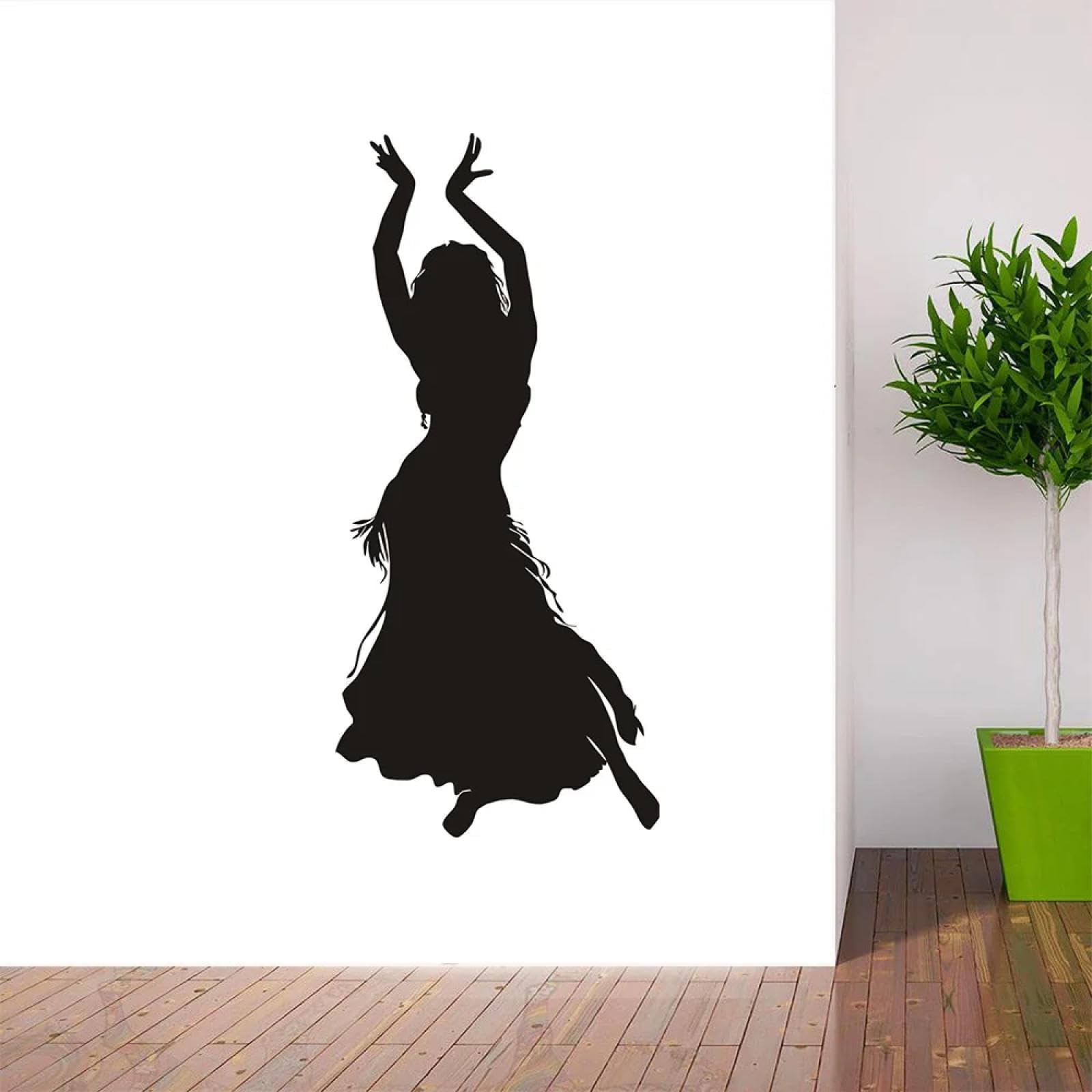 WEIMEIJIE Belly Dancer Silhouette Vinyl wall Decal for Dance Studios, Clubs, Walls, and Windows.