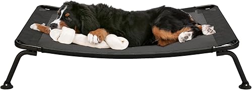 Veehoo Cama elevada refrescante, cuna curvada para perros para dormir profundamente, duradera y transpirable, hamaca para perros de campamento con