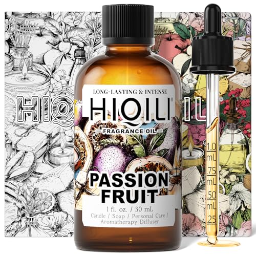 Image of HIQILI Passion Fruit Fragrance Oil for Candle, Soap Making & Diffuser | for Home Aromatherapy, Oil Burner, Great for Body Scrubs Making, Add to Body Lotion - 1 FL Oz / 30ML