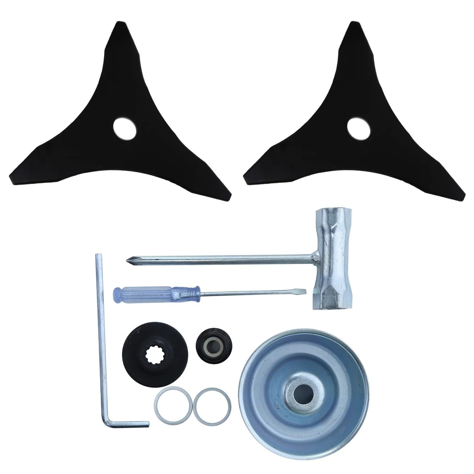 Juego de 2 Cuchillas Acero al Carbono for desbrozadora 10" x 3 Dientes, aptas for