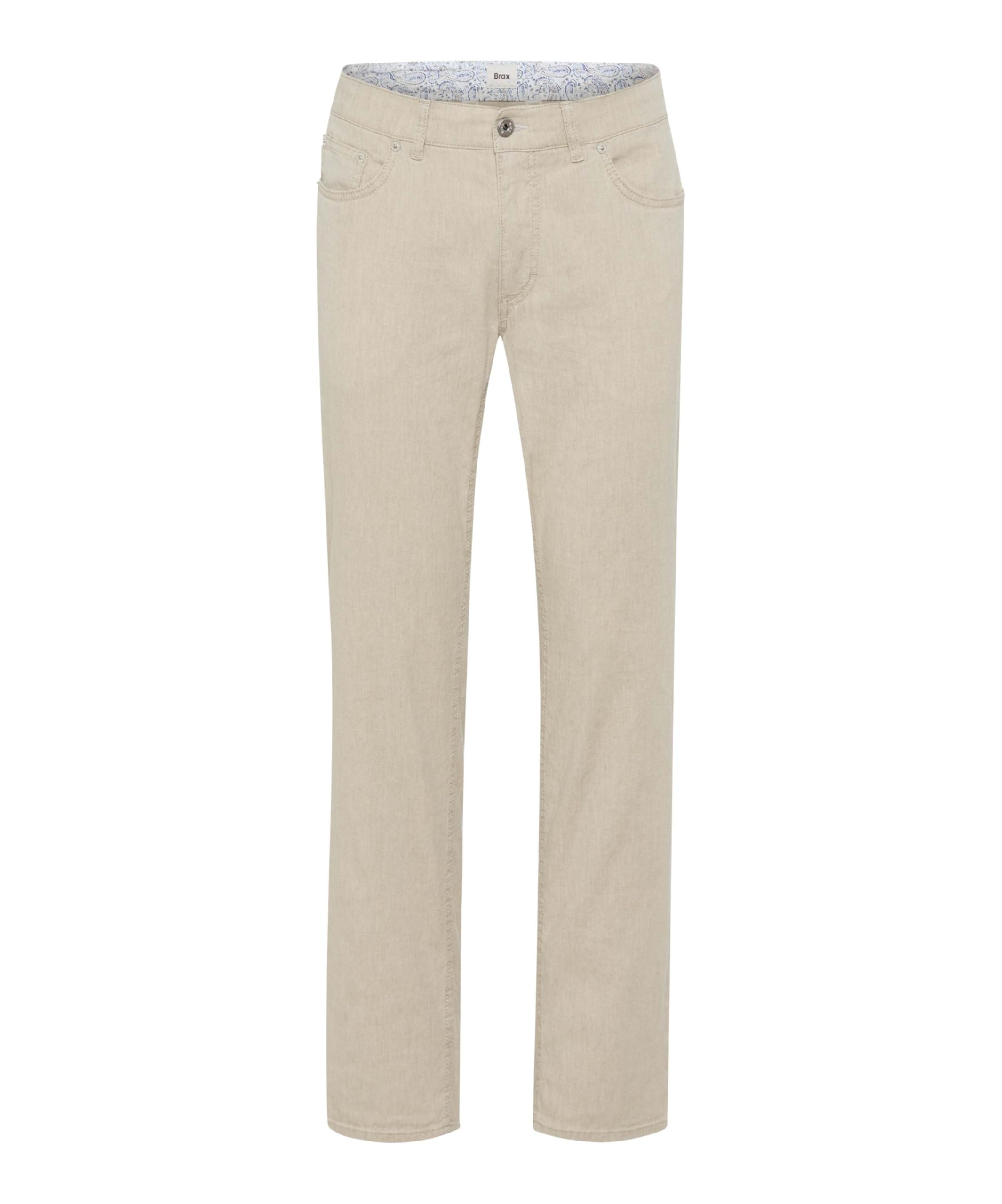 BRAX Men's Style Cooper L Linen Cotton Stretch Trousers, 48 Beach, 36 W/30 L