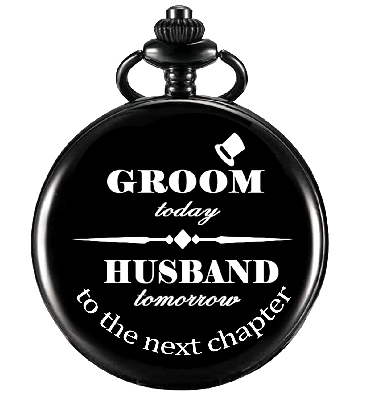 YEEHUA Gifts for Groom Engraved Pocket Watch Birthday Anniversary Meaningful Year Gifts for Men(PXI0
