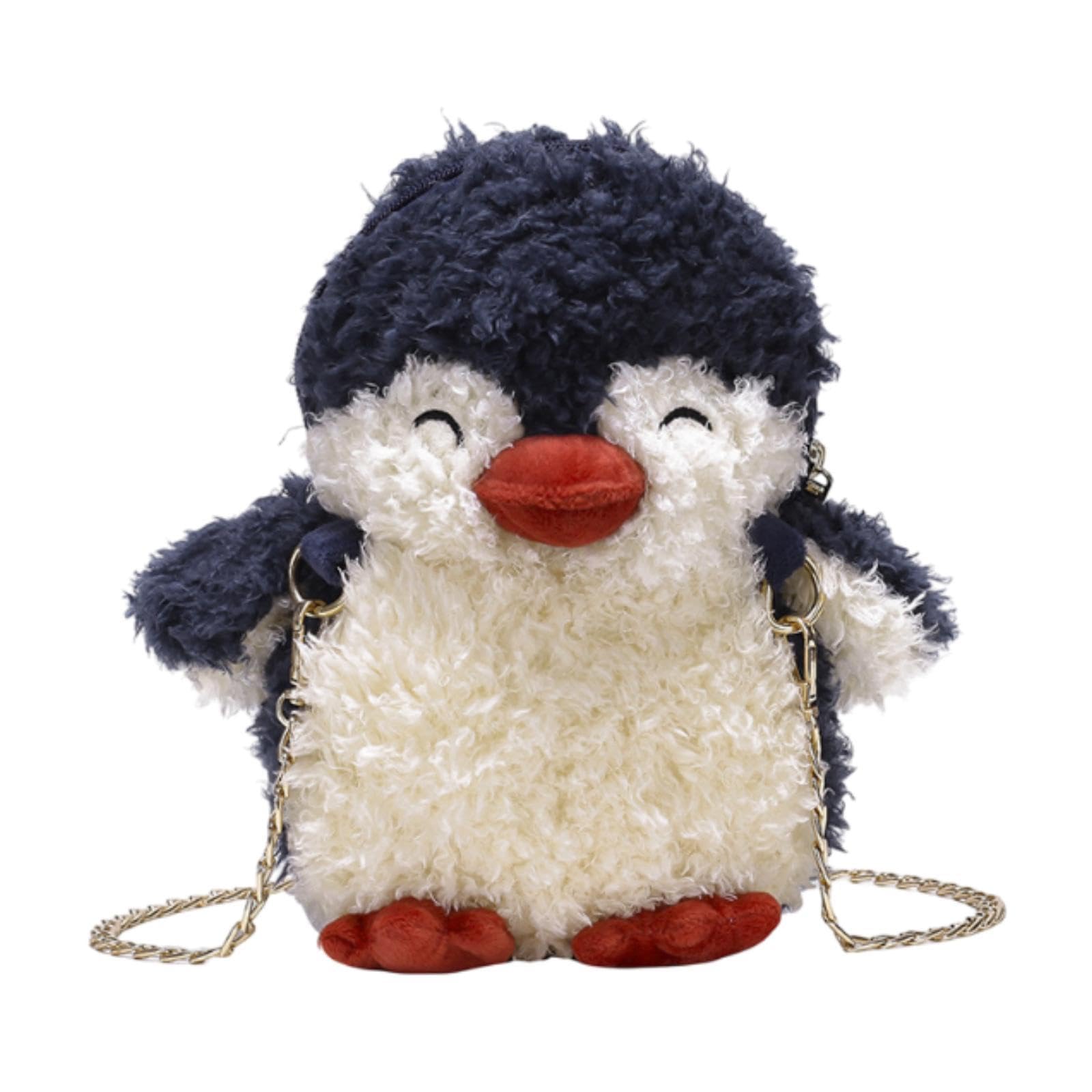 atorse™ plush penguin purse satchel zipper closure shoulder purse creative plush bag