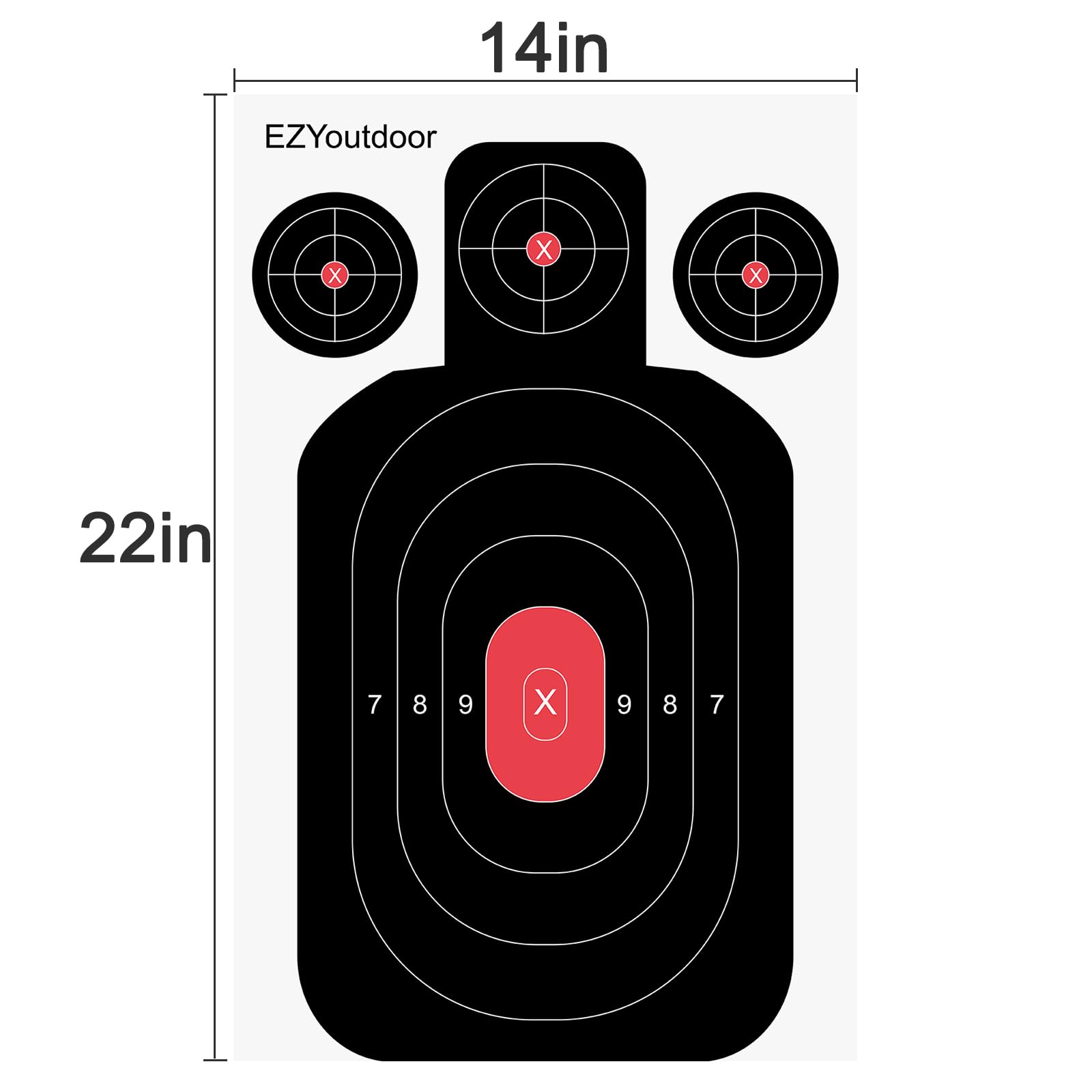 Snapklik.com : 25 Pack High-Visibility Paper Shooting Targets - 14x22 ...