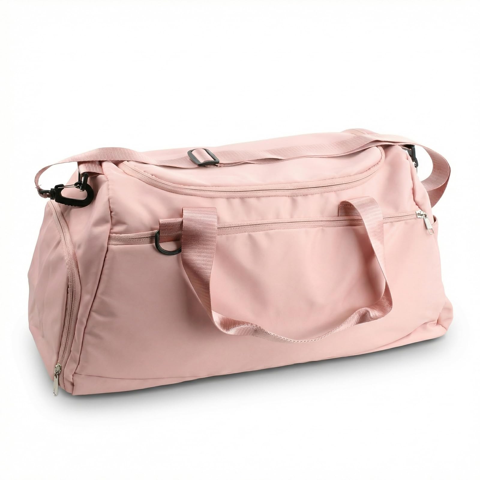 Sac de Sport Imperméable 36-55L 51x28x25cm avec Compartiments Chaussures et Poche Humide Duffel Gym Bag Rose