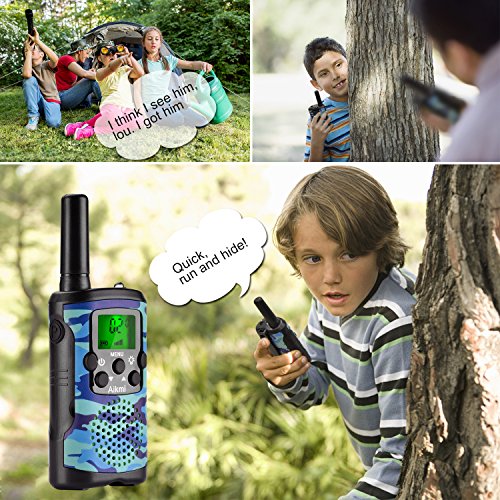 Image of Walkie Talkies for Kids 22 Channel 2 Way Radio 3 Miles Long Range Handheld Walkie Talkies Durable Toy Best Birthday Gifts for 6 Year Old Boys and Girls fit Adventure Game Camping (Blue Camo 1)
