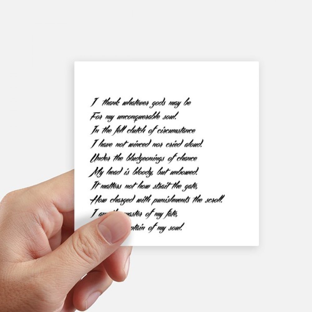 Autocollant 10 cm Never Surrender lot de 8 stickers carrés multicolores pour mur et ordinateur