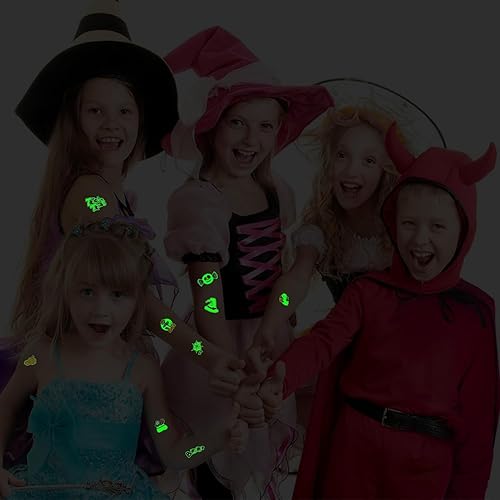 Miniatura 5 de Partywind Tatuajes de Halloween brillantes de 295 estilos para decoración de fiesta de niños, suministros de fiesta de Halloween, regalos para
