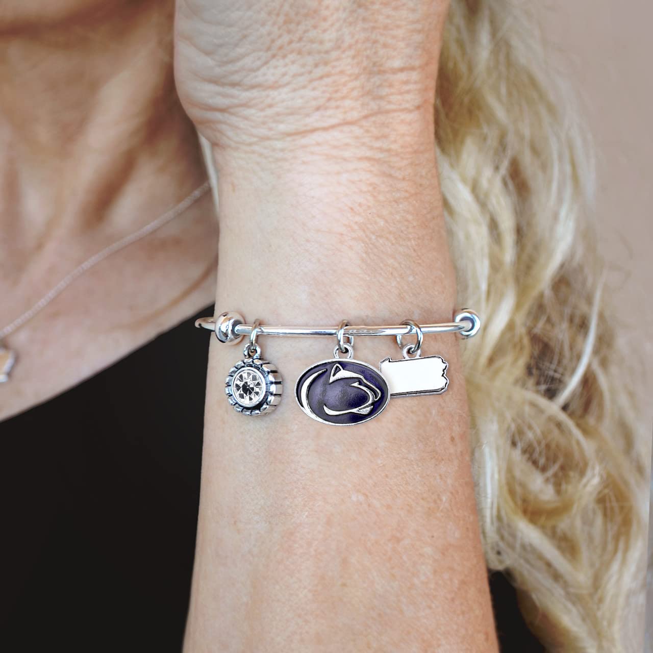 Sports Accessory Store Penn State Nittany Lions Home Sweet Home Silver Crystal Cuff Bracelet Jewelry