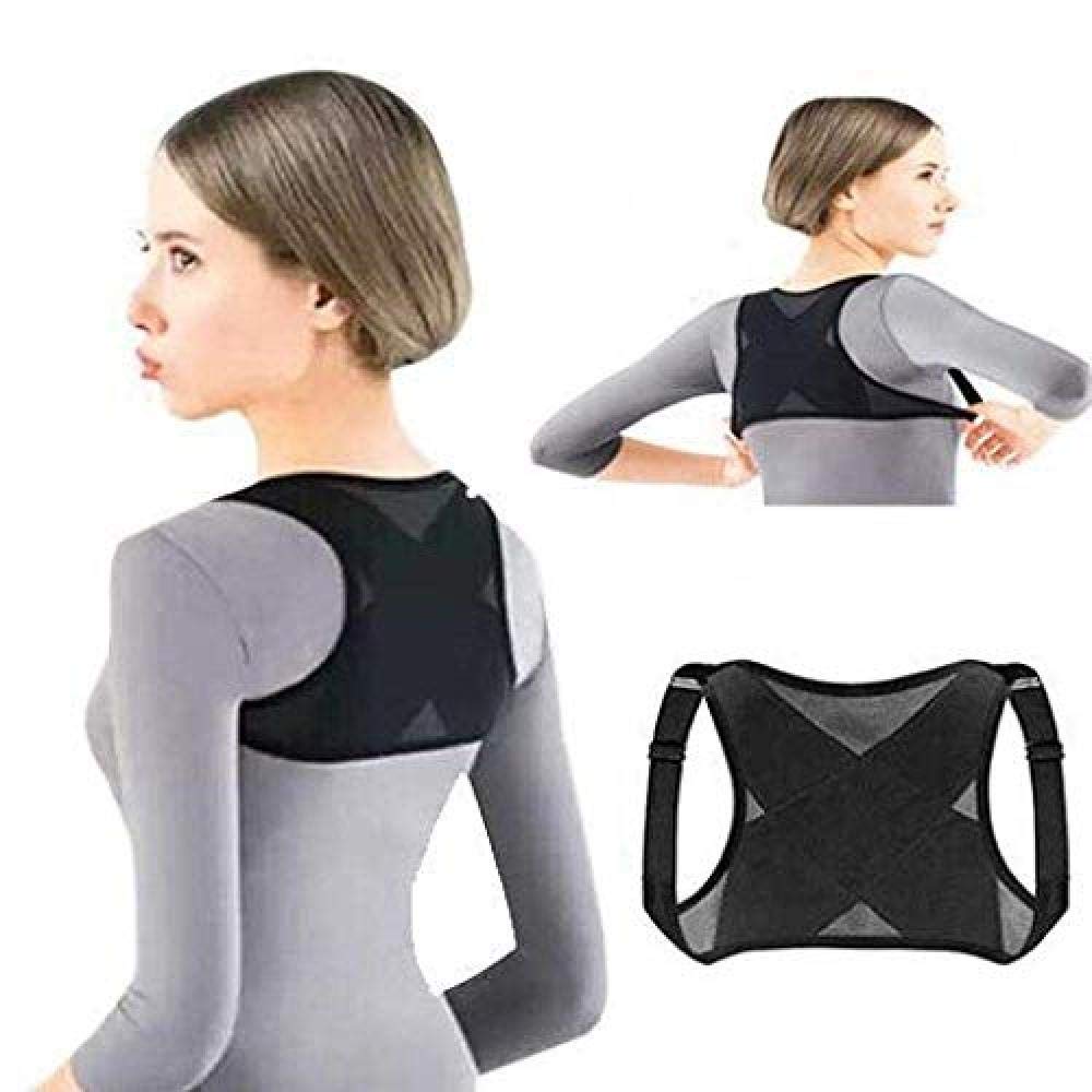 SanQ-Seven Posture Corrector,Strap Back Correction Belt Bump Bump Correction Belt Patch Lightweight Comfortable Harness-Posture Posture @ Black_L