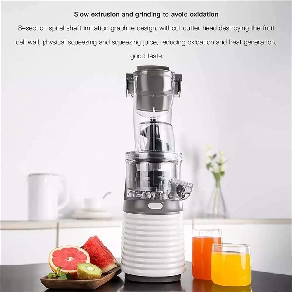 Estrattore di Succo, estrattore Lento Facile da Pulire, estrattore di Succo a Freddo con Funzione inversa per Frutta e Verdura, Senza BPA, Bianco (Dimensioni: 1)