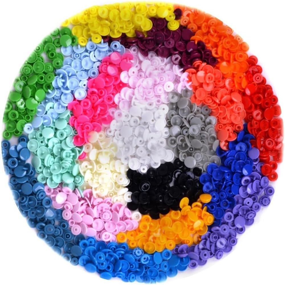 Sponsored Ad - Plastic Snap Buttons 600 Sets Snap Fasteners T5 Plastic Snaps 12mm Plastic Buttons Dress Shirt Buttons Baby Cloth Diapers Bibs Rain Coat Crafting Sewing Craft, 600 Set X 1800 Pics, 12 Colors/Random