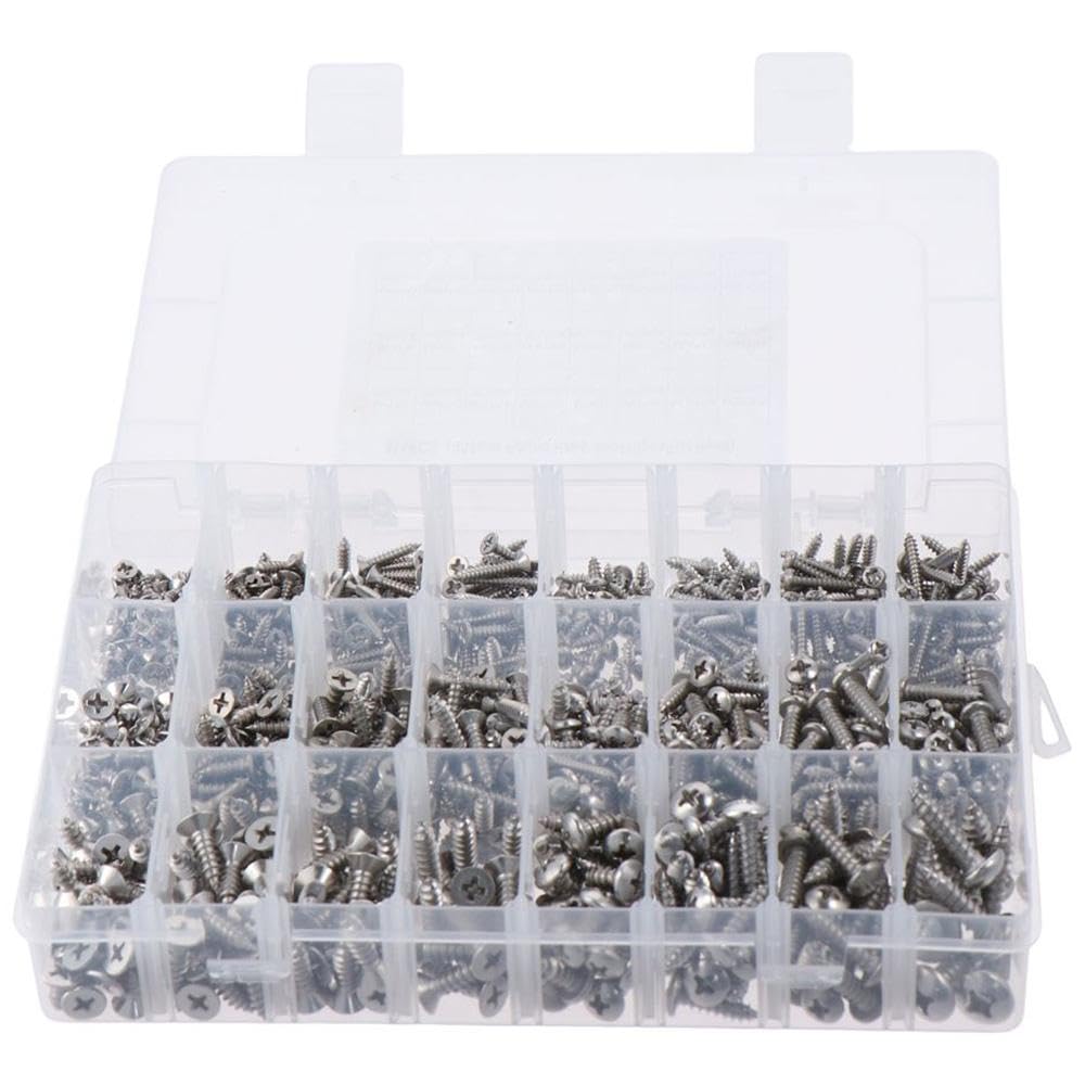 815 viti autofilettanti, set di viti autofilettanti assortite in acciaio inossidabile metrico, set di viti autofilettanti assortite