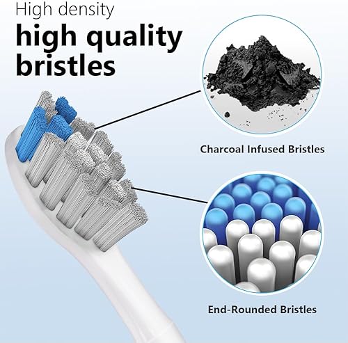 Miniatura 3 de Cabezales de cepillo de dientes de repuesto compatibles con Philips Sonicare 4100 y 6100, C-2 Cabezal de cepillo de control óptimo de placa, cerdas