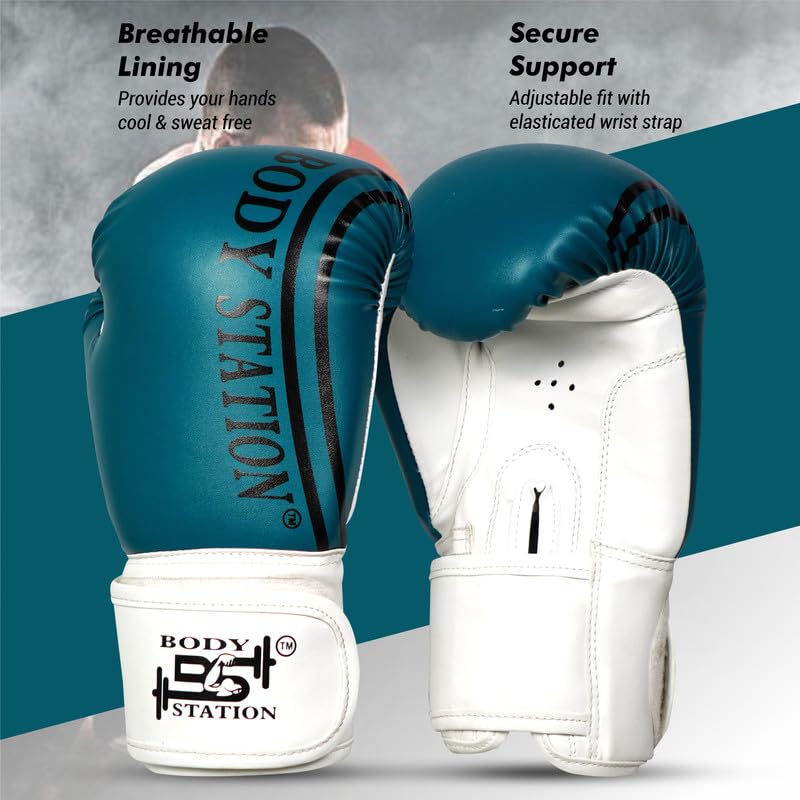 Image of Boxing Gloves - Faux Leather Training Gloves with Hook and Loop Velcro Closure for Long-Lasting Strength and Durability
