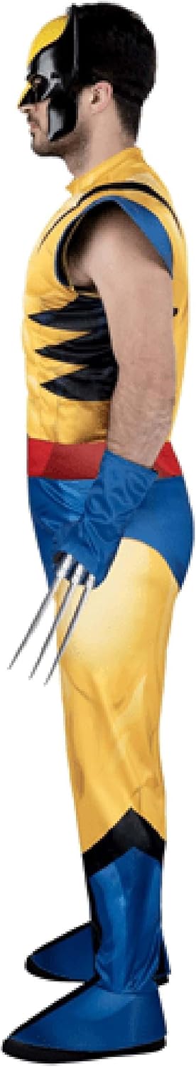 MARVEL Wolverine Adult Costume - Padded Jumpsuit, Detachable Claws, Plastic Mask, Halloween Outfit - Officially Licensed