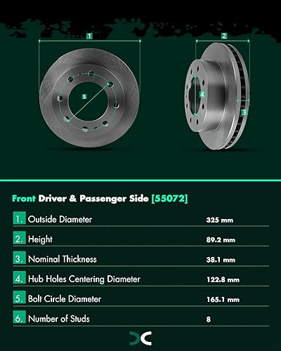 Miniatura 1189 de SCITOO Juego de 2 frenos de freno ranurados traseros para Chrysler Town & Country, 08-16 para Dodge Grand Caravan, 09-13 para Dodge Journey, 12-15