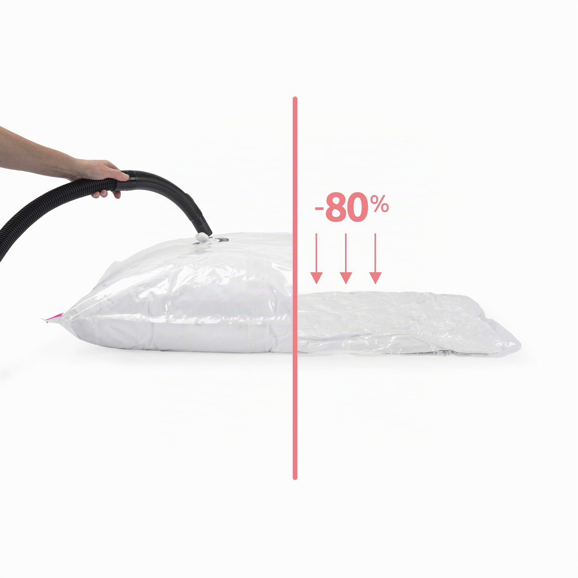 Compactor - Lot de 5 sacs de rangement sous vide - Taille XL 130 x 80 cm - Grande capacité – Rangement sous vide pour couettes, oreillers, vêtements