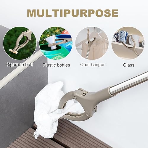 Miniatura 7 de Amosfun Herramienta de agarre de 15.8 pulgadas de largo, ligera, agarrador de garras de basura, herramienta de alcance, recogedor de recogida con
