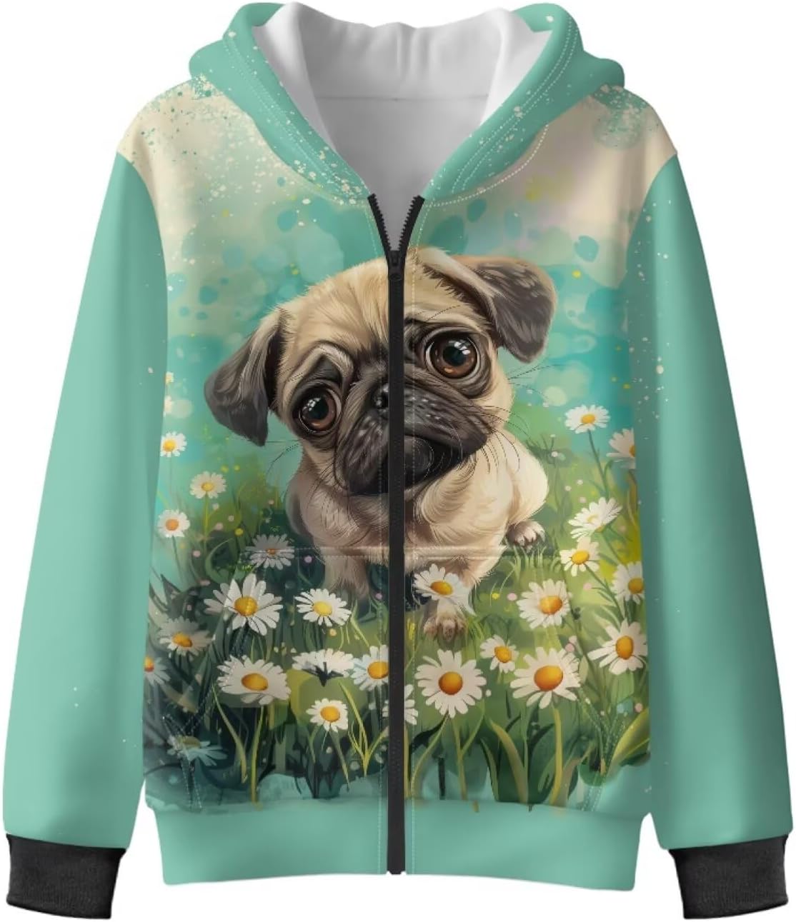 Zip Up Hoodie for Girls Winter Fall Hoodies with Pockets Cute Long Sleeve Hooded Sweatshirts for Kids