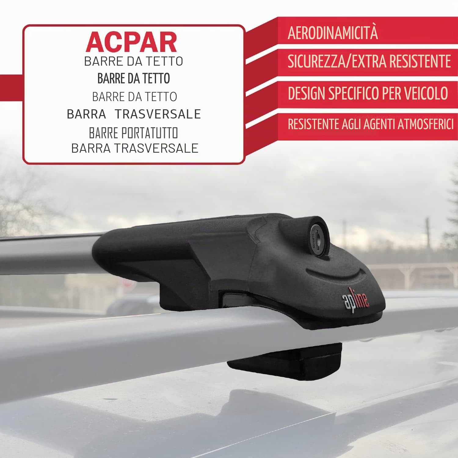 Compatibile con Skoda Kodiaq (NS7/NS6) 2017-2023 Modello ACE-1 Barre Tetto Portapacchi Auto Barre Portatutto Grigio Alluminio 2 Barre