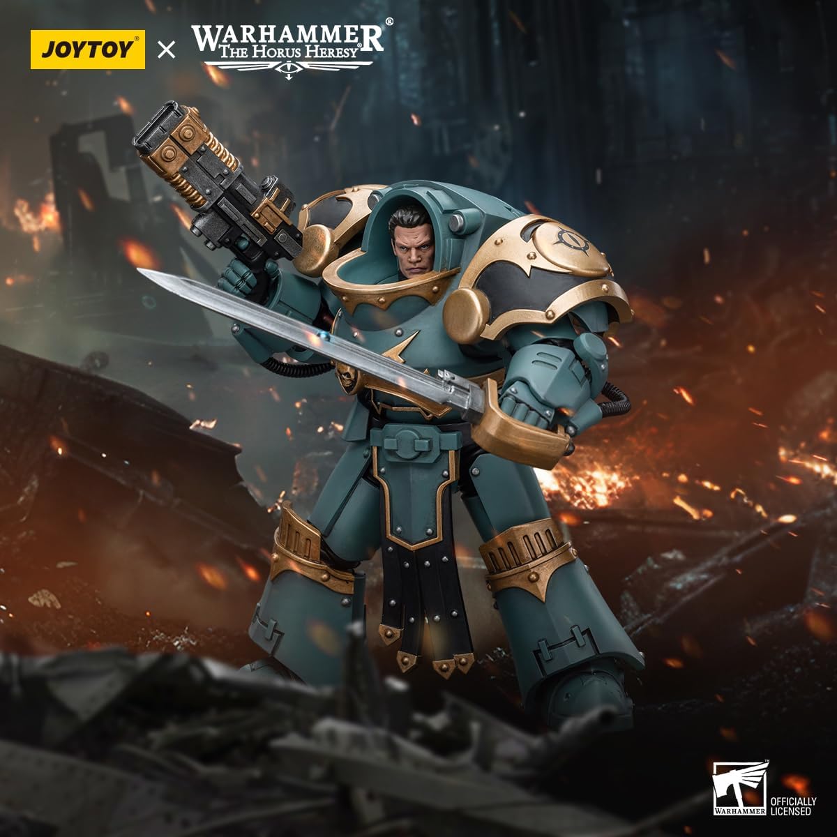 JOYTOY 1/18 Action Figure Warhammer 40k The Horus Heresy Sons of Horus Tartaros Terminator Squad Set of 4 Figures 5.59inch Movable Model Collectible Figurine Gifts