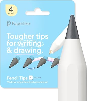 Paperlike® Pencil Tips (4X) for Apple Pencil 1st & 2nd Gen, USB-C & Pro – 10x More Durable, Subtle Boost in Control on Paper-Feel Screen Protectors