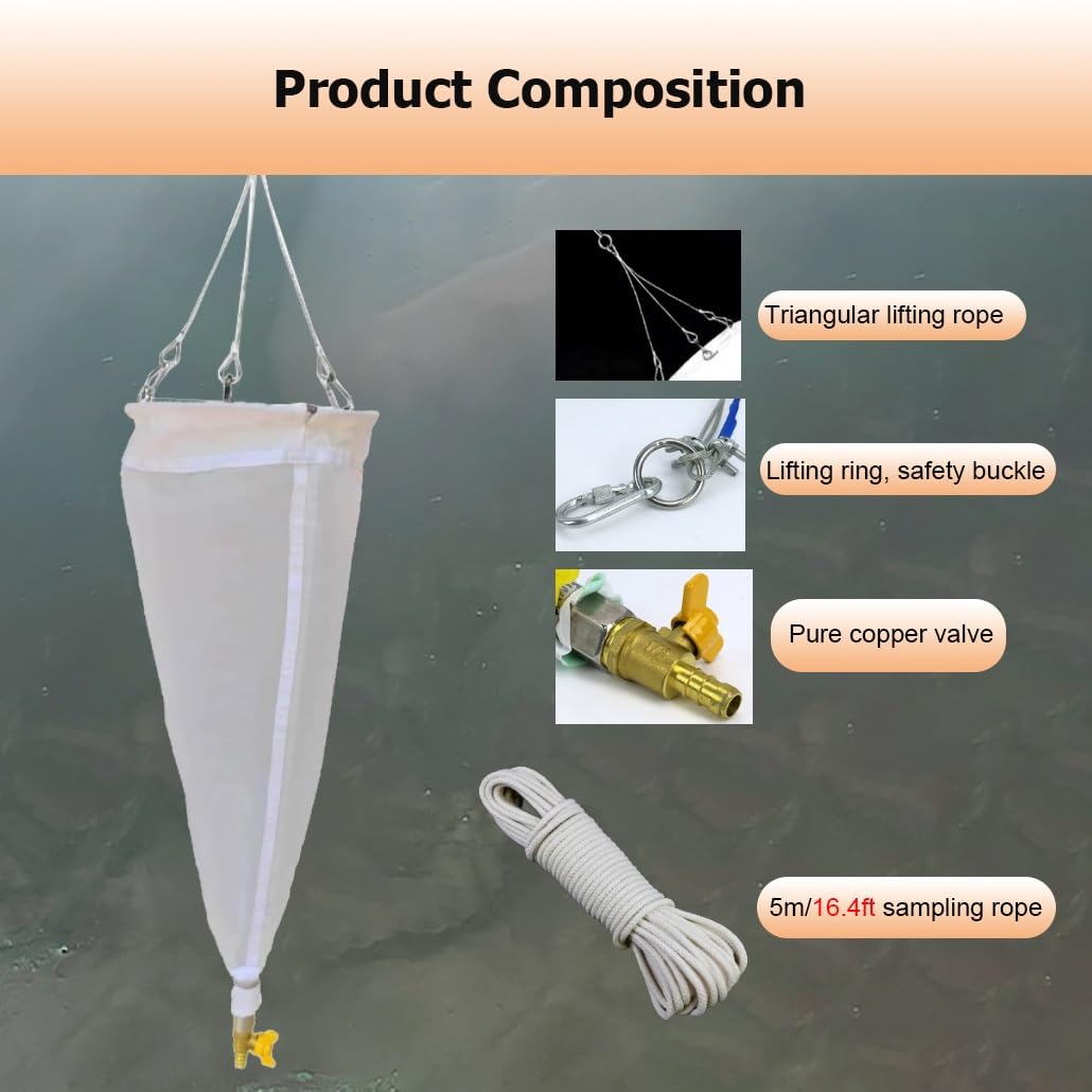 Rete per pesci d'acquario, Rete in nylon for plancton da 125 e 200 maglie for fitoplancton, protozoi e rotiferi