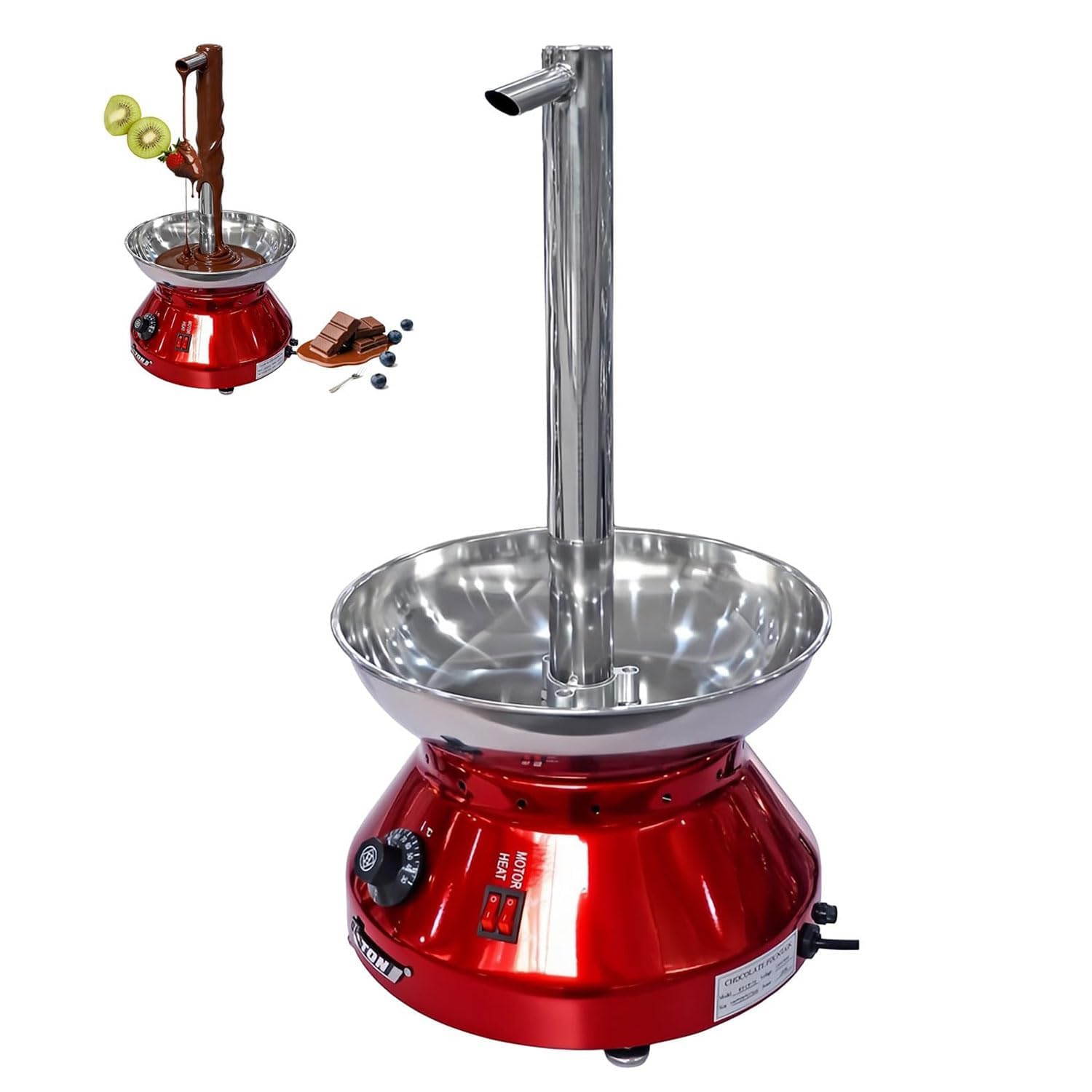 Máquina de fuente de chocolate, fuente eléctrica de fondue con control de temperatura, potencia de 230 W, capacidad de 3 litros para fiestas y reuniones
