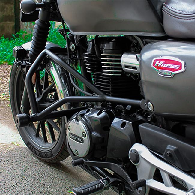 Image of Crash Guard Compatible with Honda CB350 / H'Ness CB350 / RS CB350 | Heavy Duty Engine & Frame Guard with Frame Sliders | Premium Protection Leg Guard (Black) (Pack of 1) (Adventure)