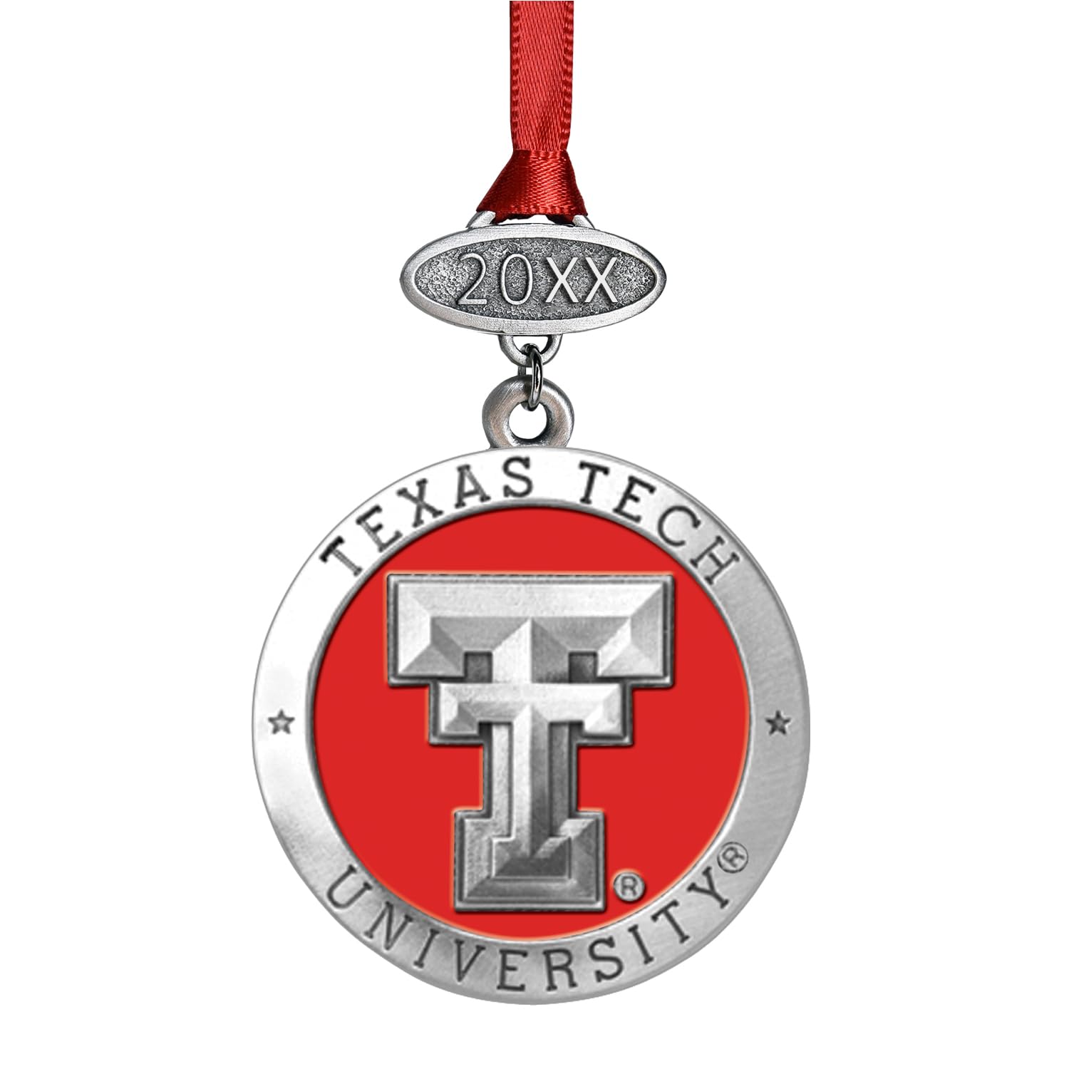 Texas Tech Class of 2026 Ornament | Graduation Gift | Hand-Sculpted Christmas Tree Ornament | Intricately Crafted Metal Pewter Alma Mater Inlay by Heritage Pewter