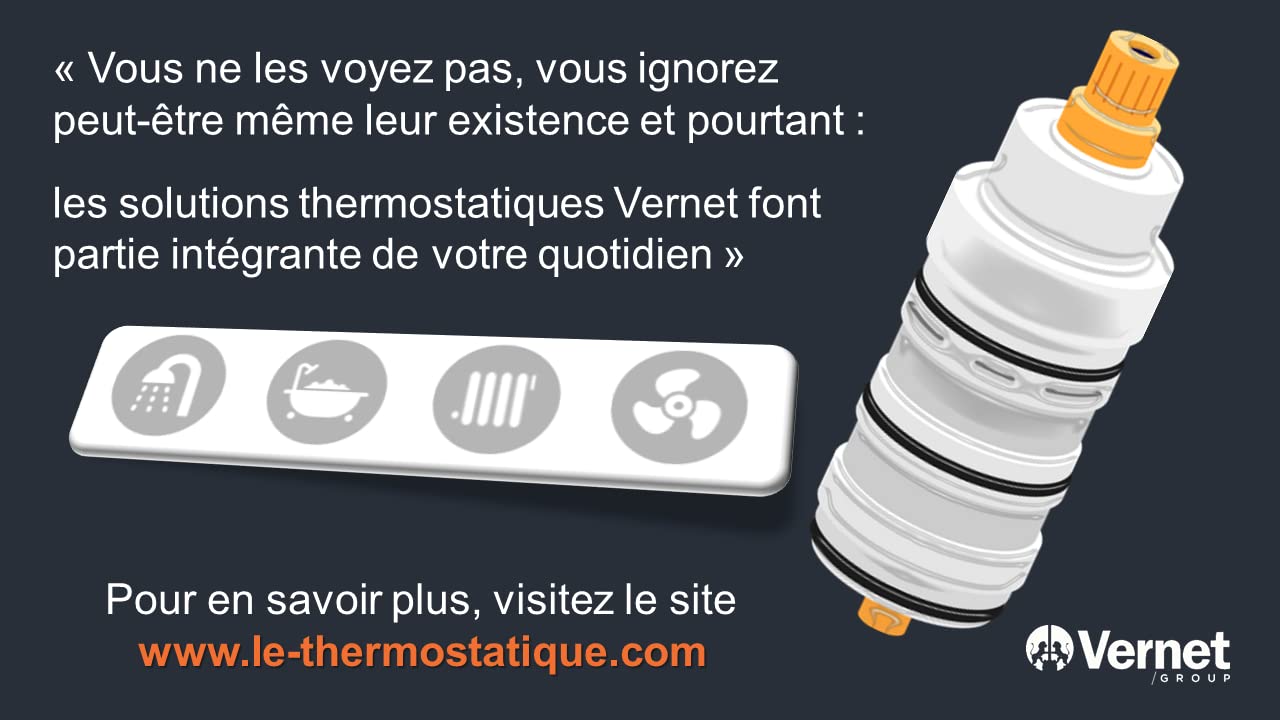 Cartouche thermostatique Vernet CA43-045 DA507874 pour mitigeur de douche, mitigeur thermostatique. CA43-045=32 dents
