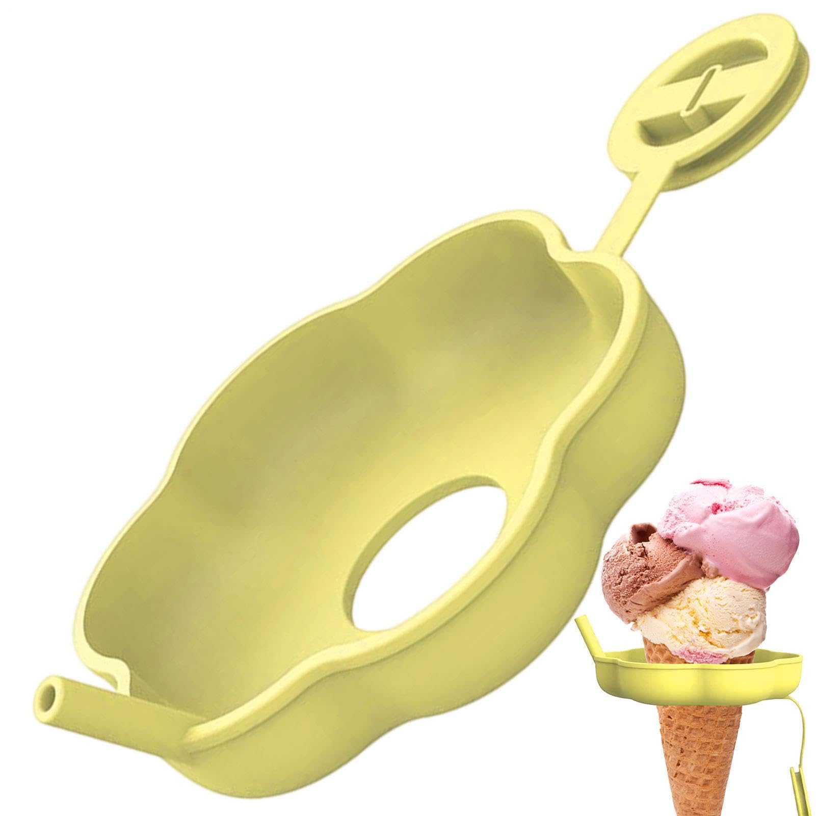 Ice Cream Holders,Reusable Silicone Drip Catcher Stand | Freeze Pop Sleeve with Straw - for Summer Outdoor Travel Freezer Yogurt Desserts Homemade Boys Girls