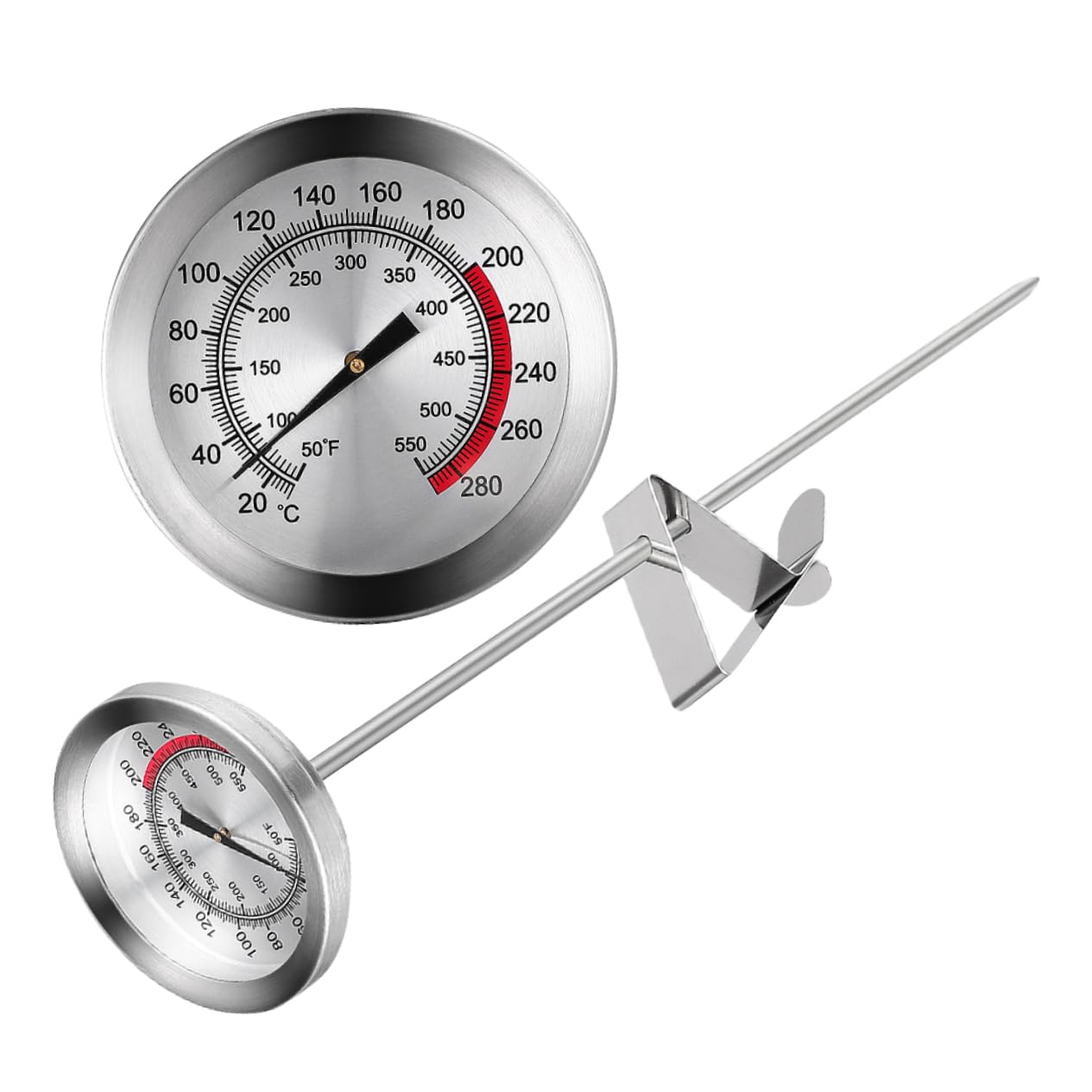 STOBAZA Cooking Thermometer Meat Temperature Probe Grill Thermometer for Meat Oil Temperature Reading Meter Chicken Fried Temp Probe Stainless Steel Pointer