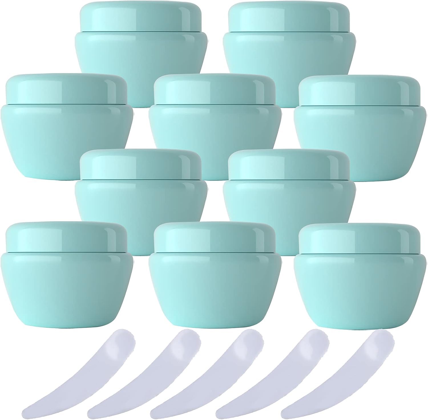 FLYIODFCXV cosmetic jar, Pack of 20,Plastic Cream Jars Cosmetic Pots, Mushroom Shape Containers Storage Pot for Travel(Green,5ml)