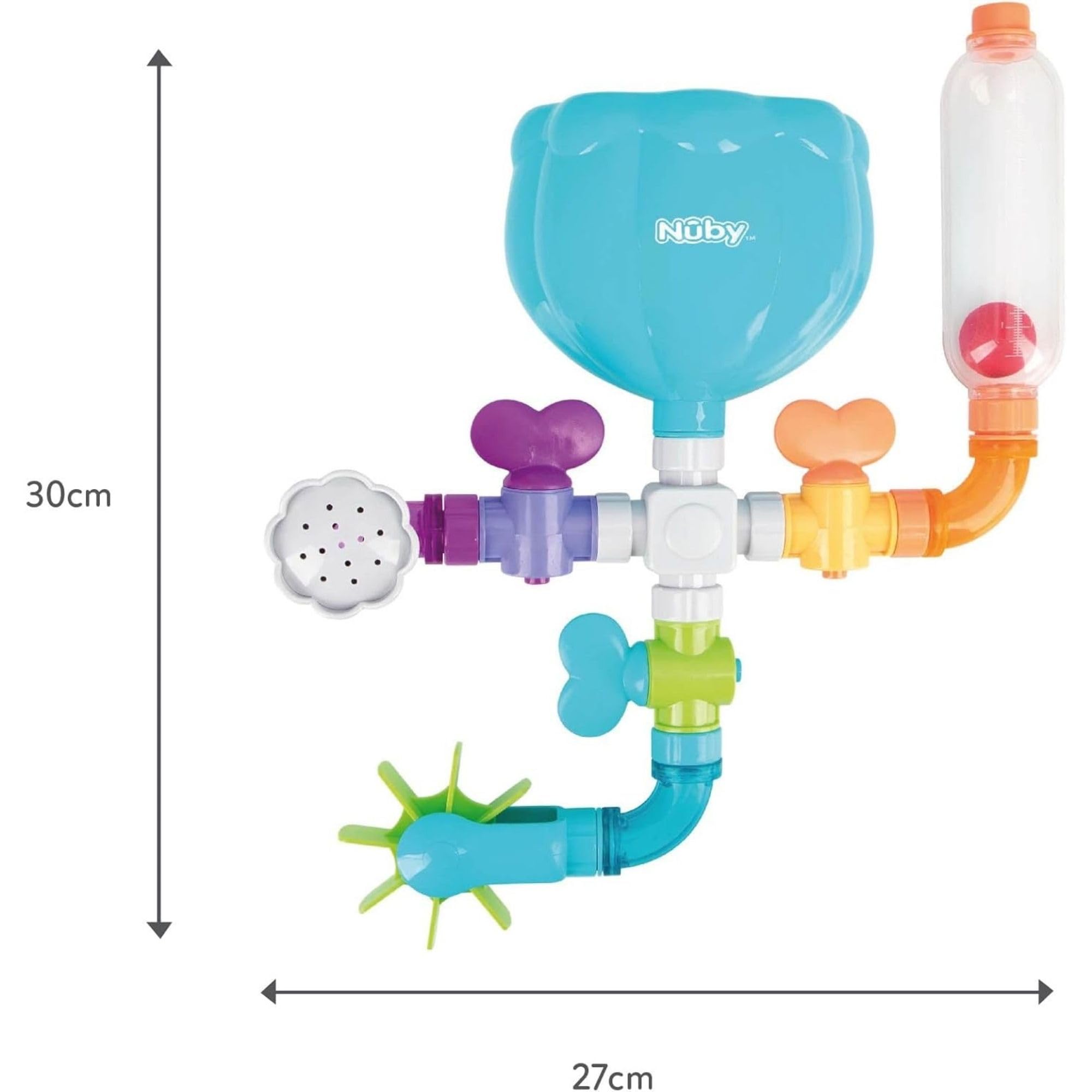 Nuby Wacky Waterworks | Giocattolo da bagno interattivo e colorato | Sviluppo cognitivo per bambini dai 18 mesi in su | Divertente ed educativo