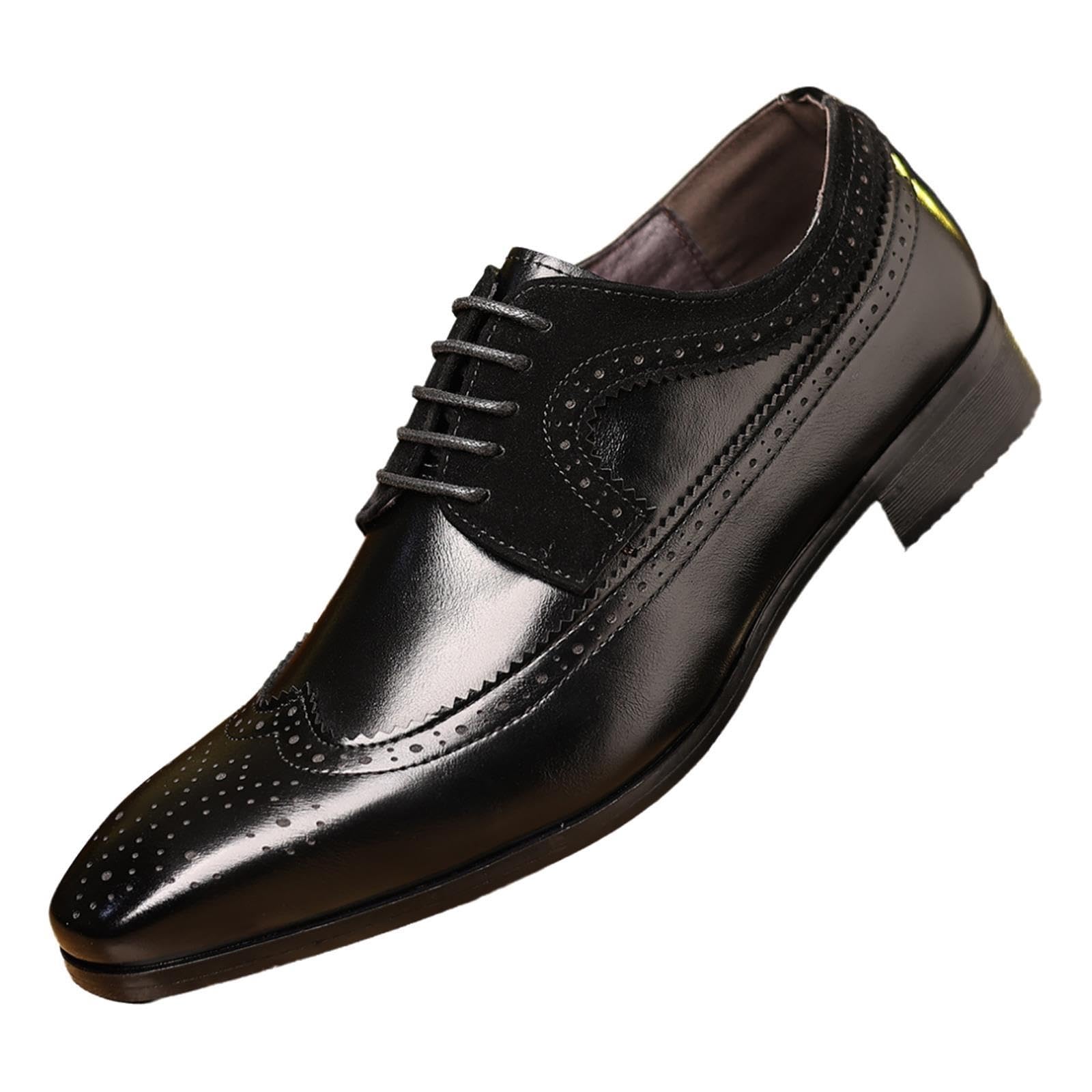 Scarpe Eleganti da Uomo retrò Formali, Pelle PU A Trama Fine
