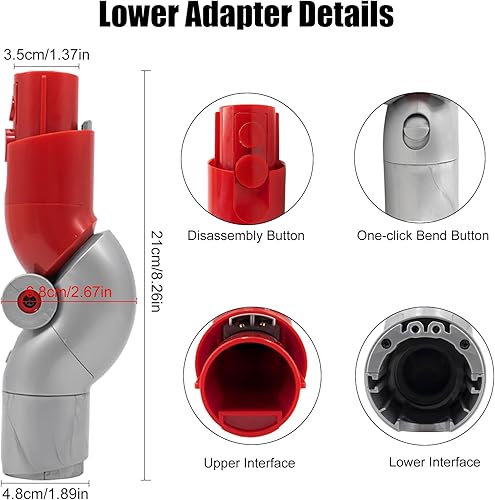 Miniatura 4 de Adaptador inferior Adaptador de curva de liberación rápida para Dyson V10Slim V12 Digital Slim Aspirador Accesorios Herramienta de limpieza de bajo