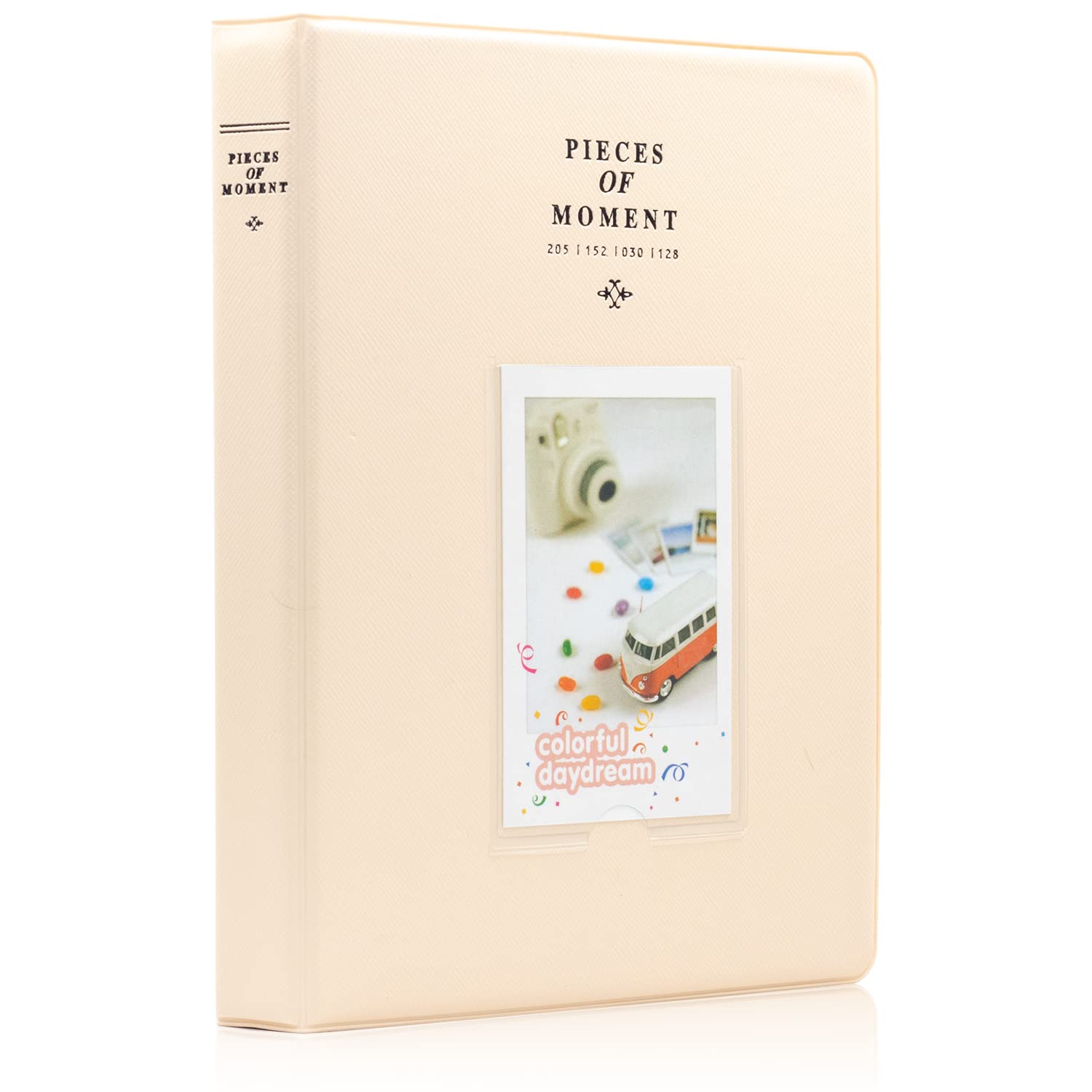 Ablus 128 Pockets Mini Photo Album for Fujifilm Instax Mini 7s 8 8+ 9 25 26 50s 70 90 Instant Camera & Name Card (Beige)